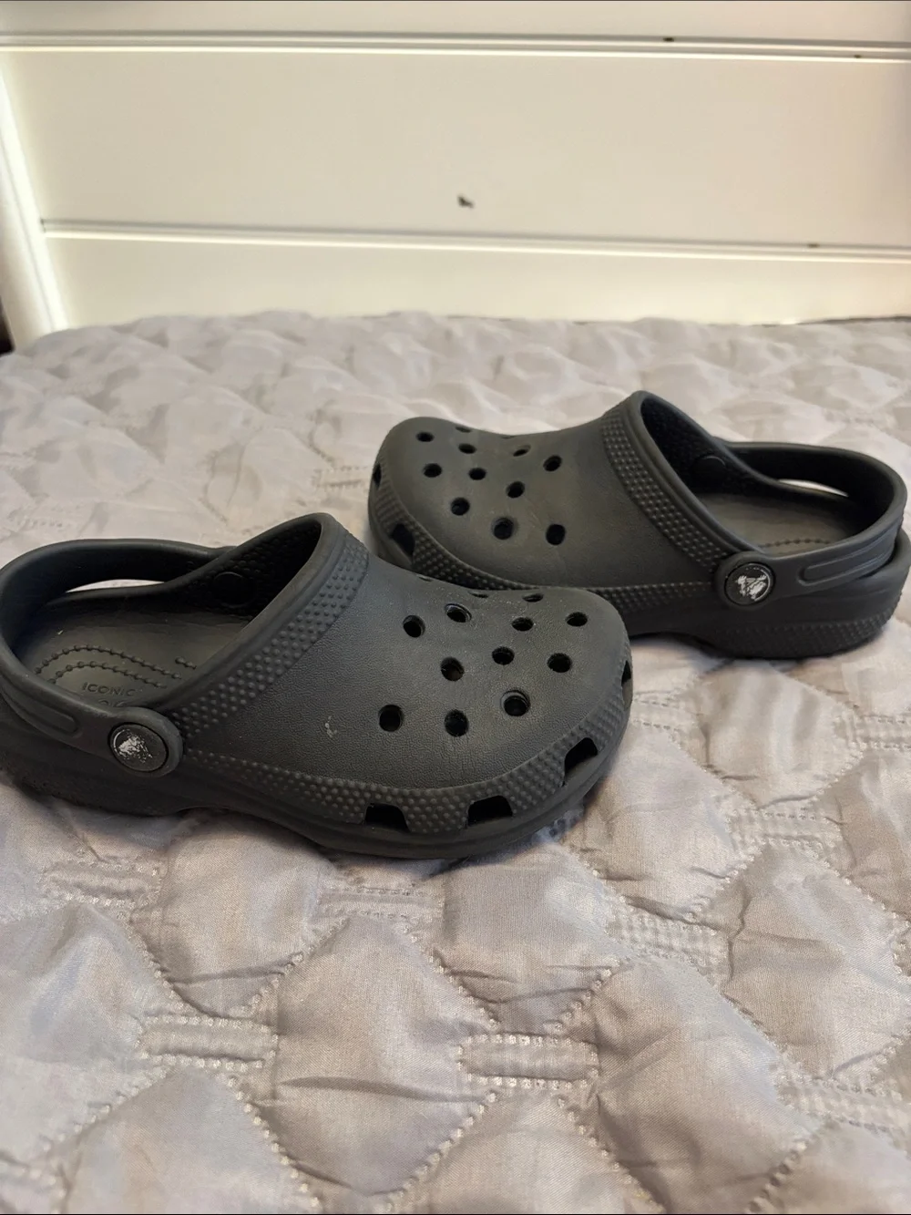 CROCS Kids Clogs — Solid Black & Black/White Marble